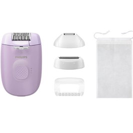Philips Epilator Series 4000 Depiladora con 4 Accesorios, Luz LED, Piel Suave hasta 28 días - BRE257/00